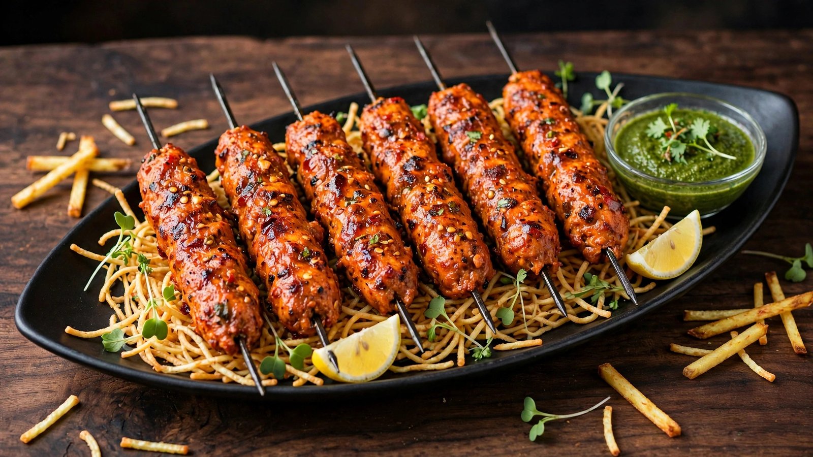 Chicken Schezwan Seekh 