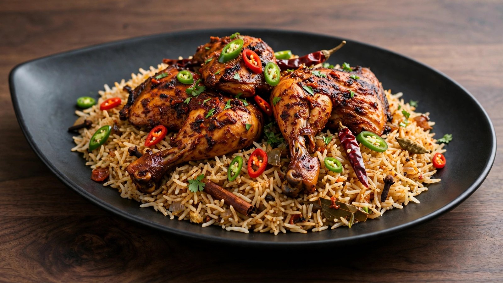 Chicken Chilli Khapsa Rice 