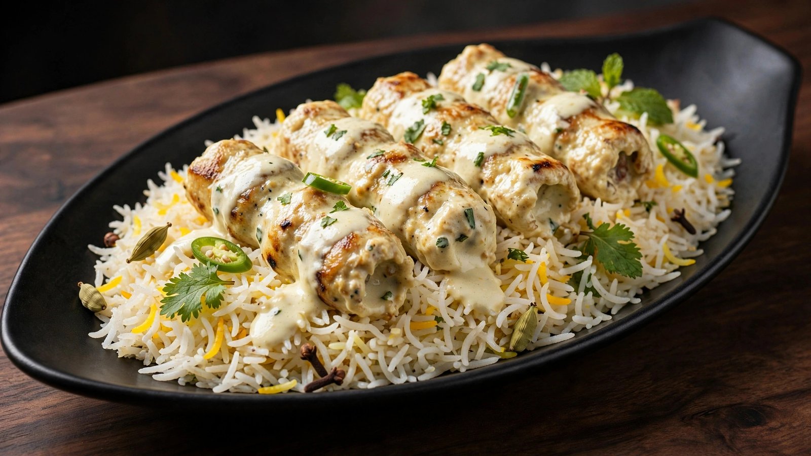Chicken Malai Seekh Biryani 